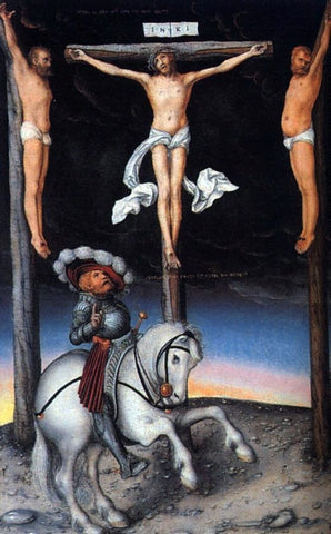  The Elder Lucas Cranach The Crucifixion with the Converted Centurion - Hand Painted Oil Painting