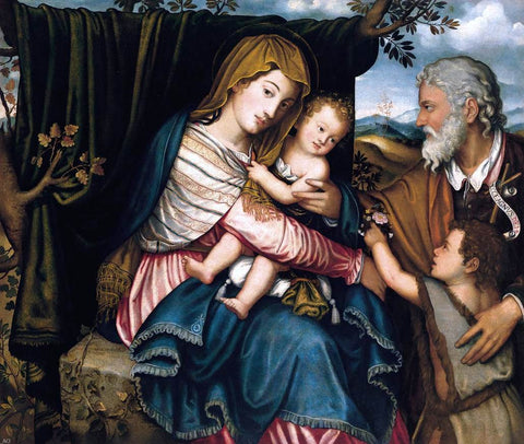  Niccolo Frangipane The Holy Family with the Infant St John - Hand Painted Oil Painting