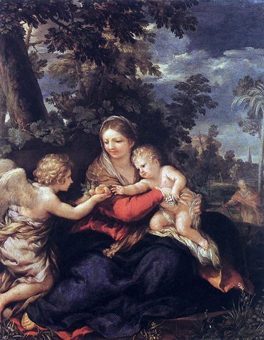  Pietro Da Cortona Holy Family Resting on the Flight to Egypt - Hand Painted Oil Painting