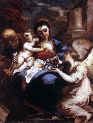  Valerio Castello Holy Family with an Angel - Hand Painted Oil Painting