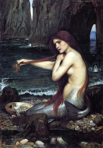 A Mermaid by John William Waterhouse - Hand Painted Oil Painting