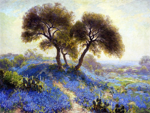A Spring Morning, Bluebonnets, San Antonio by Julian Onderdonk - Hand Painted Oil Painting