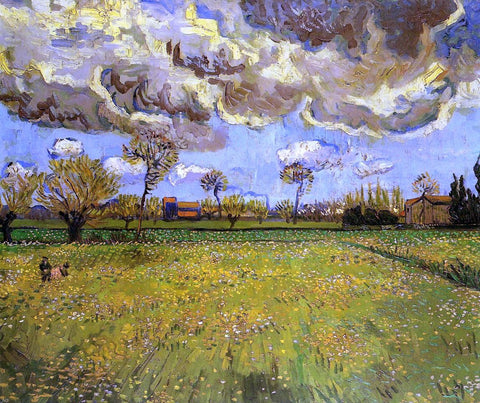 Landscape under a Stormy Sky by Vincent Van Gogh - Hand Painted Oil Painting