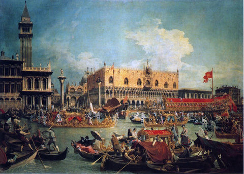  Canaletto The "Bucintgoro" by the Molo on Ascension Day - Hand Painted Oil Painting