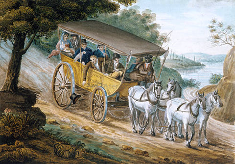  Pavel Petrovich Svinin Travel by Stagecoach Near Trenton, New Jersey - Hand Painted Oil Painting