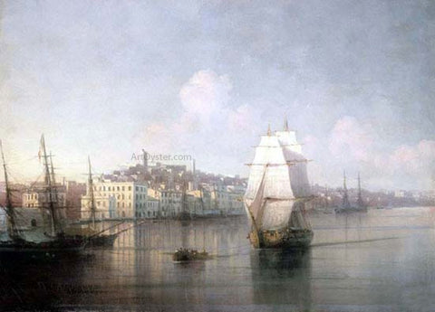  Ivan Constantinovich Aivazovsky View of seaside town - Hand Painted Oil Painting