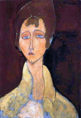  Amedeo Modigliani Woman in White Coat - Hand Painted Oil Painting