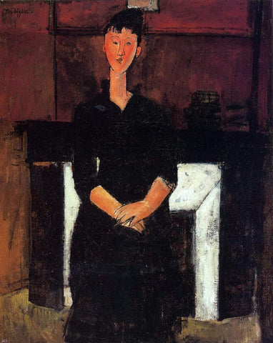  Amedeo Modigliani Woman Seated in Front of a Fireplace - Hand Painted Oil Painting