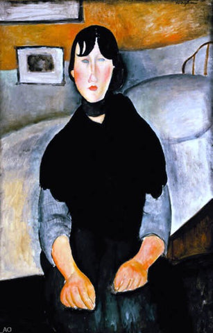 Amedeo Modigliani Young Woman of the People - Hand Painted Oil Painting