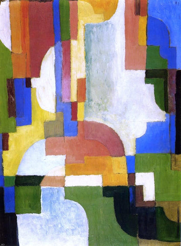  August Macke Colored Forms I - Hand Painted Oil Painting