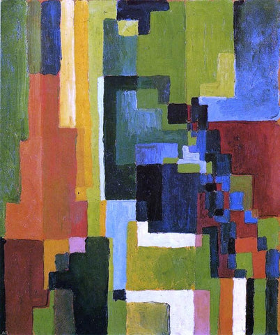  August Macke Colored Forms II - Hand Painted Oil Painting