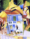  August Macke Courtyard of a Villa at St. Germain - Hand Painted Oil Painting