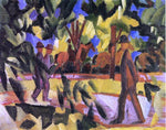  August Macke Riders and Strollers in the Avenue - Hand Painted Oil Painting