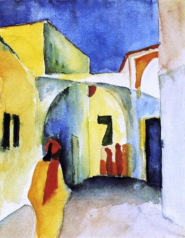  August Macke View of an Alley - Hand Painted Oil Painting