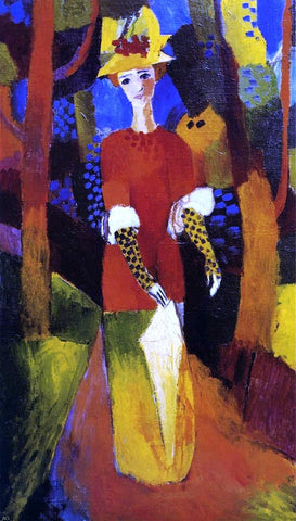  August Macke Woman in Park - Hand Painted Oil Painting