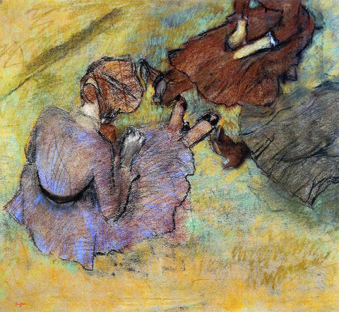  Edgar Degas Woman Seated on the Grass - Hand Painted Oil Painting