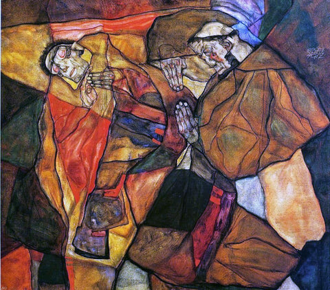  Egon Schiele Agony - Hand Painted Oil Painting