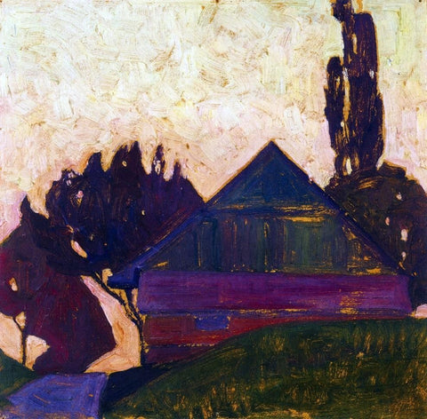  Egon Schiele House Between Trees I - Hand Painted Oil Painting