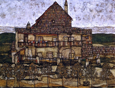  Egon Schiele House with Shingles - Hand Painted Oil Painting