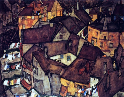  Egon Schiele Krumau Town Crescent I - Hand Painted Oil Painting