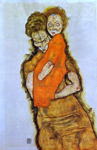  Egon Schiele Mother and Child - Hand Painted Oil Painting
