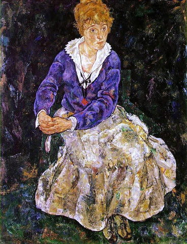  Egon Schiele Portrait of the Artist's Wife, Seated - Hand Painted Oil Painting