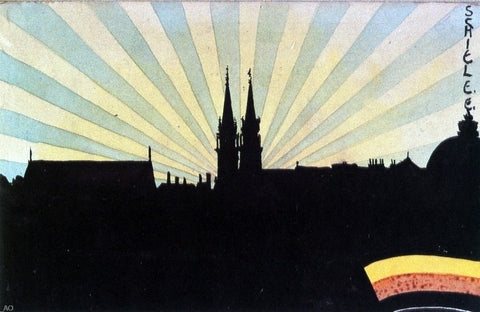  Egon Schiele Silhouette of Klosterneuburg - Hand Painted Oil Painting