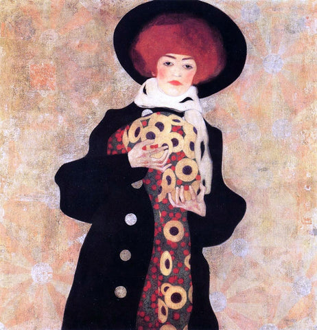  Egon Schiele Woman with Black Hat - Hand Painted Oil Painting