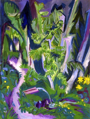  Ernst Ludwig Kirchner Mountain Forest - Hand Painted Oil Painting