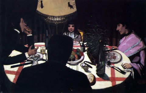  Felix Vallotton Dinner by Lamplight - Hand Painted Oil Painting