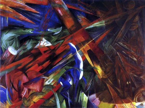  Franz Marc Animal Destinies (also known as The Trees Show their Rings, the Animals their Veins) - Hand Painted Oil Painting