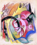  Franz Marc Coloful Flowers (also known as Abstract Forms) - Hand Painted Oil Painting