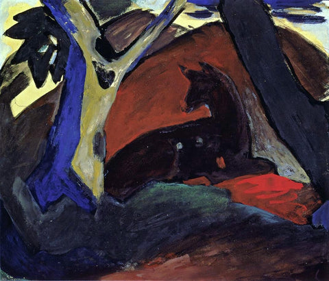  Franz Marc Crouching Deer - Hand Painted Oil Painting
