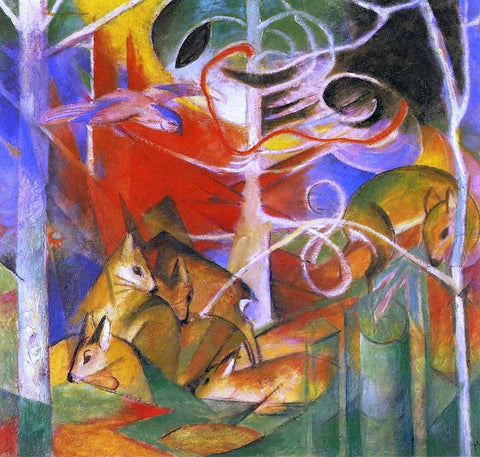  Franz Marc Deer in the Forest - Hand Painted Oil Painting