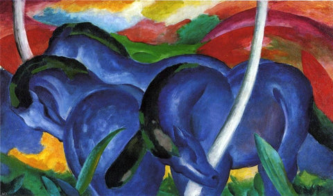  Franz Marc The Large Blue Horses - Hand Painted Oil Painting