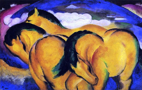  Franz Marc The Little Yellow Horses - Hand Painted Oil Painting