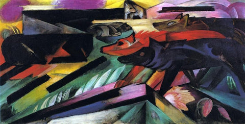  Franz Marc The Wolves (also known as Balkan War) - Hand Painted Oil Painting
