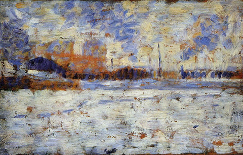  Georges Seurat Snow Effect: Winter in the Suburbs - Hand Painted Oil Painting