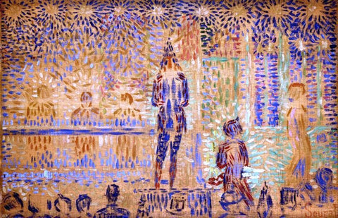  Georges Seurat Study for 'Invitation to the Sideshow' - Hand Painted Oil Painting