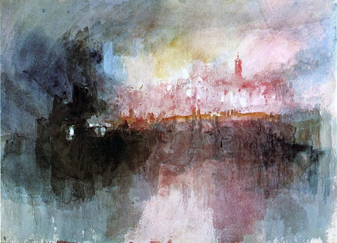  Joseph William Turner The Burning of the Houses of Parliament - Hand Painted Oil Painting