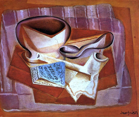  Juan Gris Bowl, Book and Spoon - Hand Painted Oil Painting