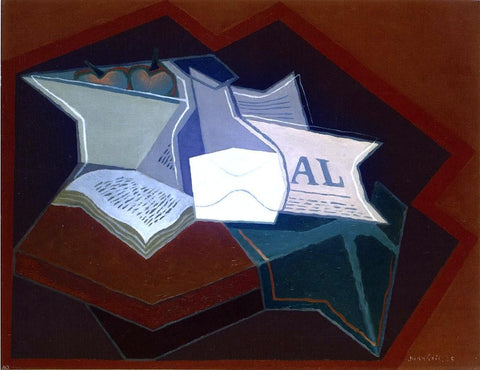  Juan Gris Compotier, Carafe and Open Book - Hand Painted Oil Painting