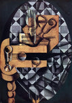  Juan Gris Guitar, Glasses and Bottle - Hand Painted Oil Painting
