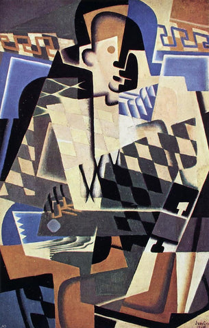  Juan Gris Harlequin with a Guitar - Hand Painted Oil Painting