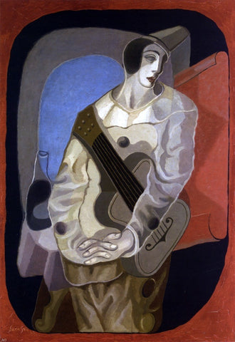  Juan Gris Pierrot with Guitar - Hand Painted Oil Painting