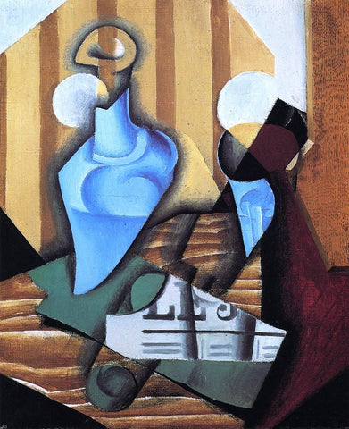  Juan Gris Still Life with Bottle and Glass - Hand Painted Oil Painting