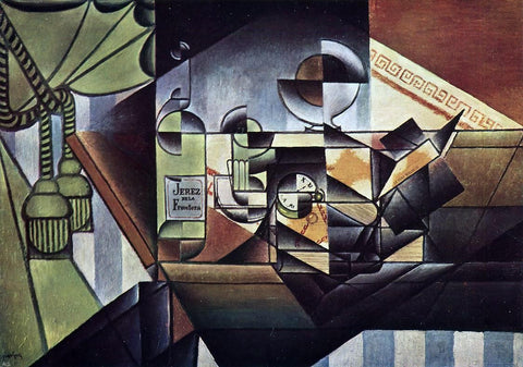  Juan Gris The Watch (also known as The Sherry Bottle) - Hand Painted Oil Painting