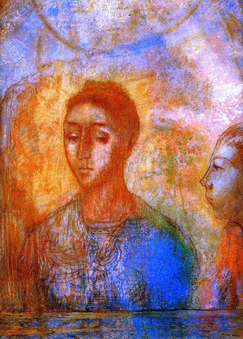  Odilon Redon Portrait of Madame Redon with Ari - Hand Painted Oil Painting
