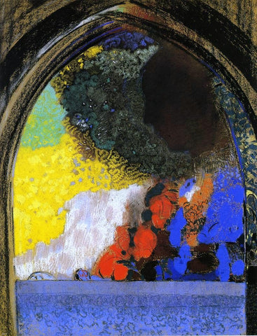  Odilon Redon Woman in Profile under a Gothic Arch - Hand Painted Oil Painting