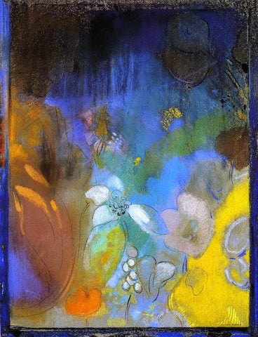  Odilon Redon Woman in Profile with Flowers - Hand Painted Oil Painting